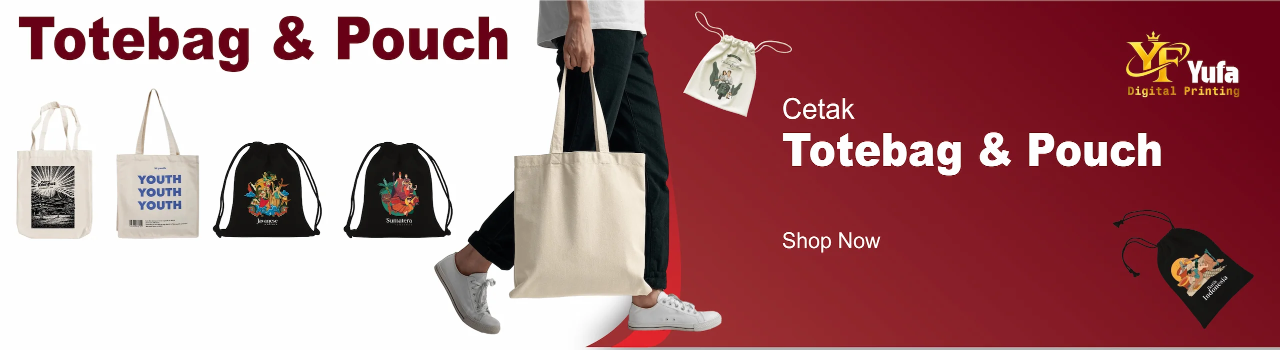 Cetak Totebag dan Pouch Custom Yufa